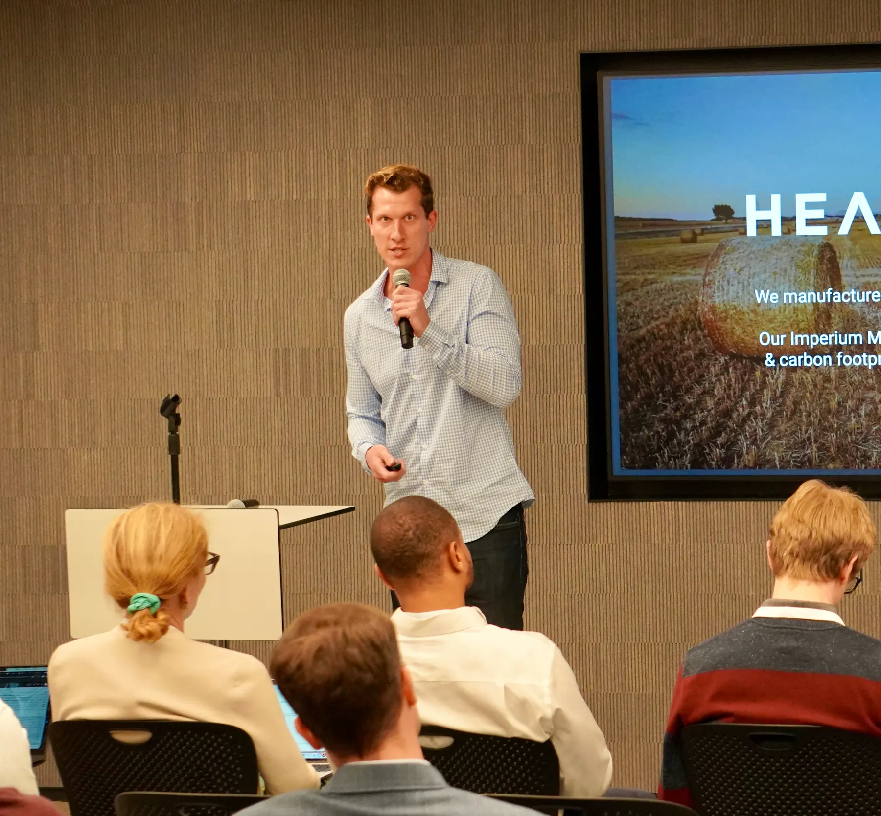 Jesse Henry speaking at BuiltWorlds