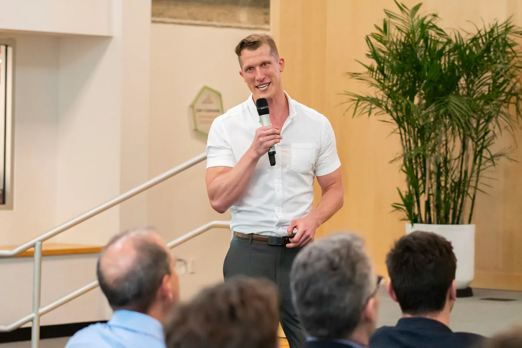 Jesse Henry speaking at Greentown Labs