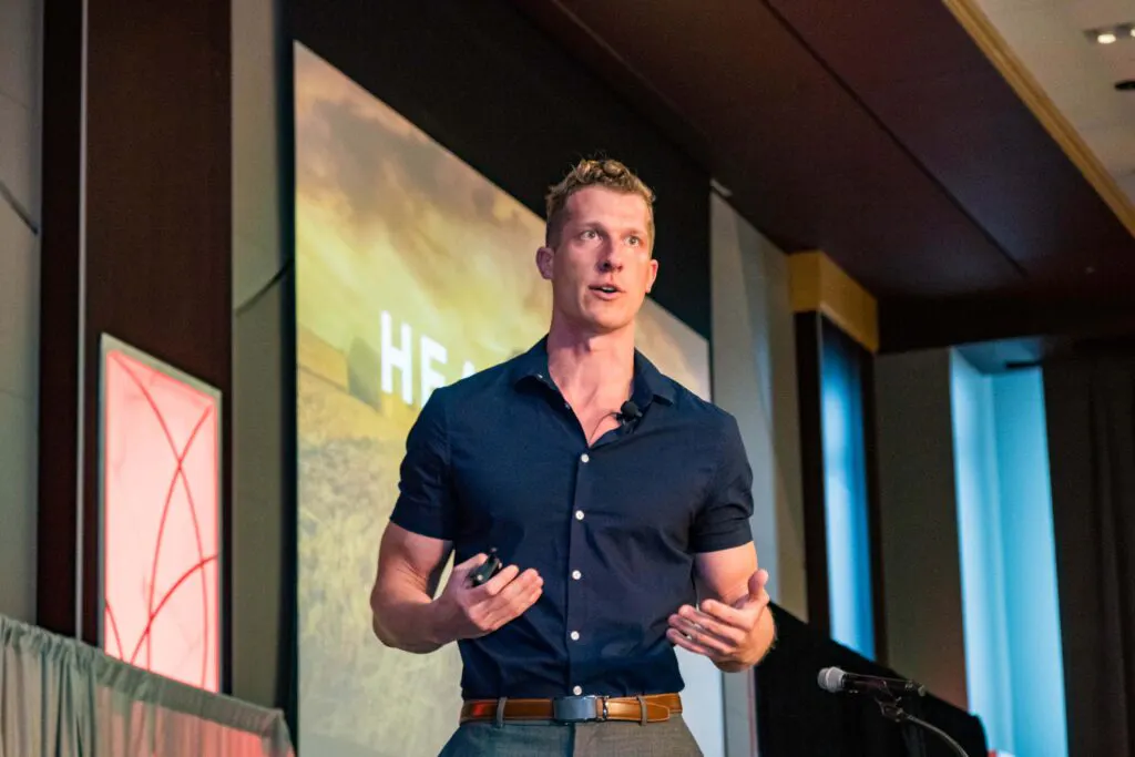 Jesse Henry speaking at Suppliers Partnership for the Environment